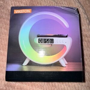 Wireless Charger with LED Display - White